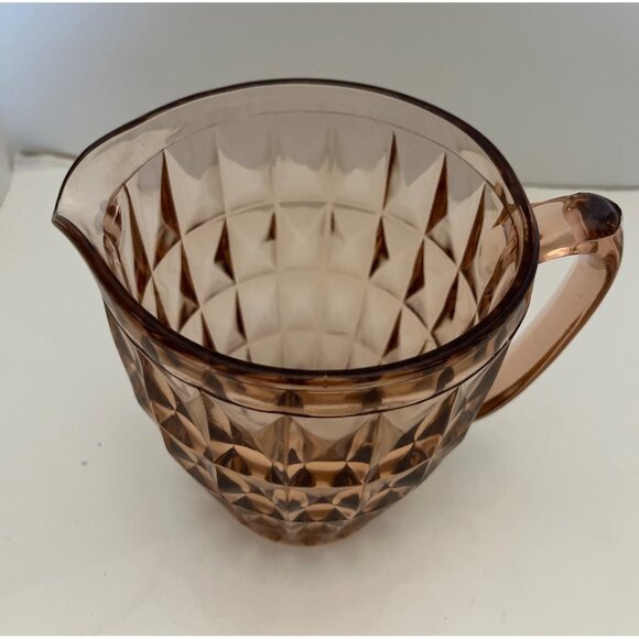 Jeannette Windsor Diamond Pink Depression Glass Pitcher - Picture 2 of 6